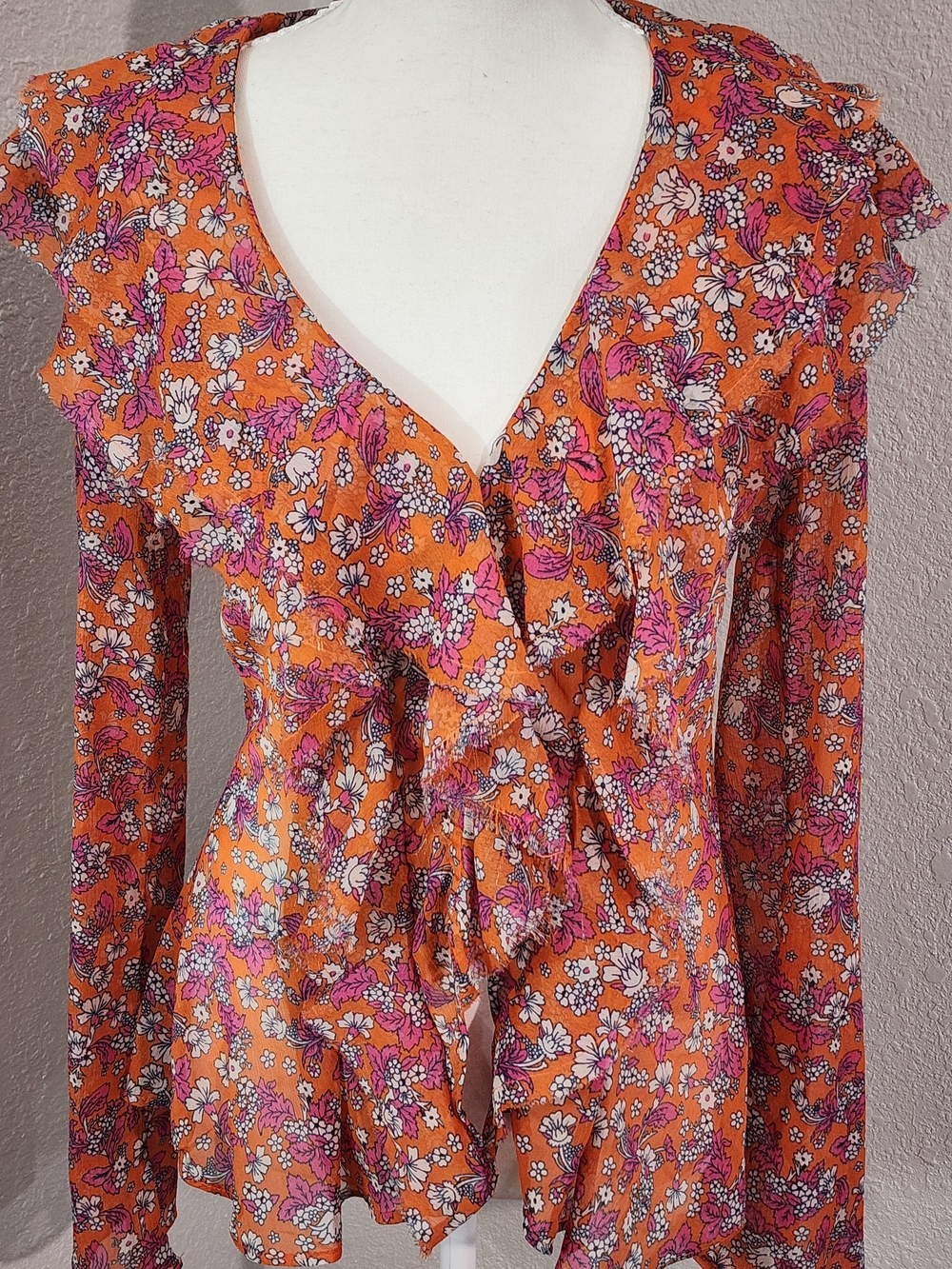 Free People Nina Printed Top in Tulip Ditsy Size Small